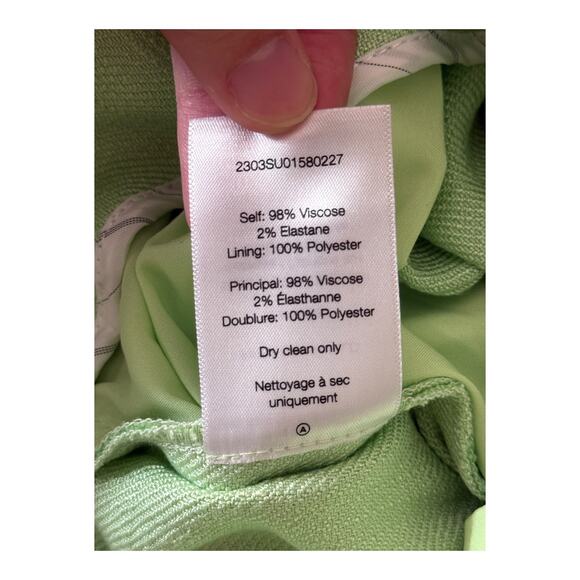 Veronica Beard shorts Gable pleated twill light green size 14 - Picture 5 of 6